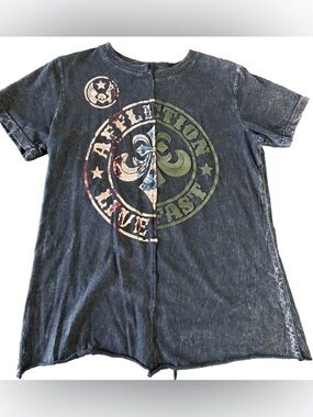 Affliction Black Short-Sleeve Graphic Tee with Crest